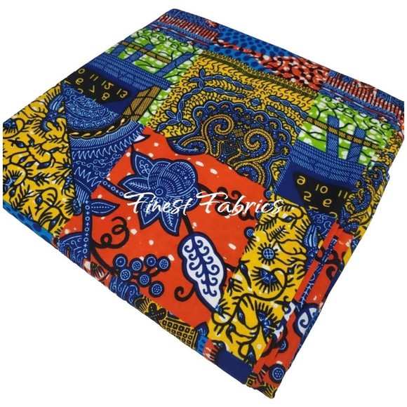 Ankara Fabric African Fabric Ankara Fabric By The Yard 100% Cotton Fabric - Picture 1 of 5
